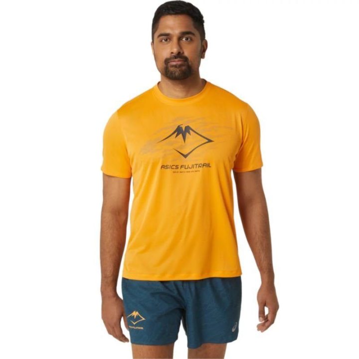 Vyriški marškinėliai ASICS Fujitrail Logo, oranžiniai