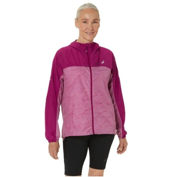 Moteriška bėgimo striukė Asics Fujitrail Packable, violetinė