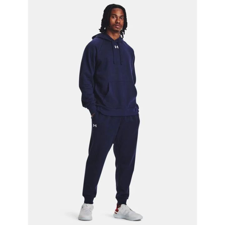 Vyriškos medvilninės sportinės kelnės Under Armour, tamsiai mėlynos
