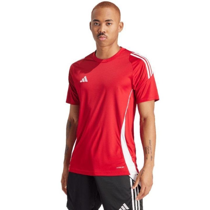 Vyriški prigludusio kirpimo futbolo marškinėliai adidas Tiro 24, raudoni