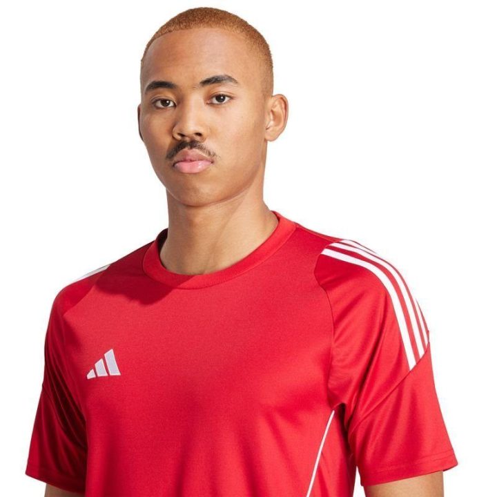 Vyriški prigludusio kirpimo futbolo marškinėliai adidas Tiro 24, raudoni