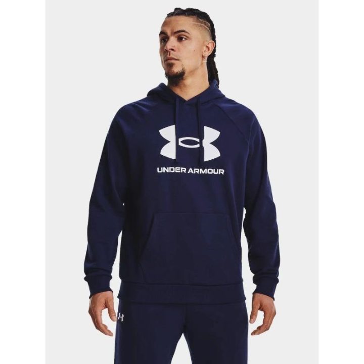 Vyriškas džemperis su gobtuvu Under Armour Rival Fleece Logo HD, tamsiai mėlynas