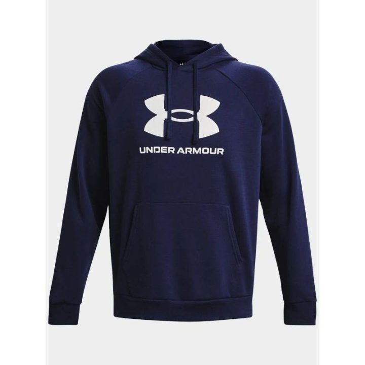 Vyriškas džemperis su gobtuvu Under Armour Rival Fleece Logo HD, tamsiai mėlynas