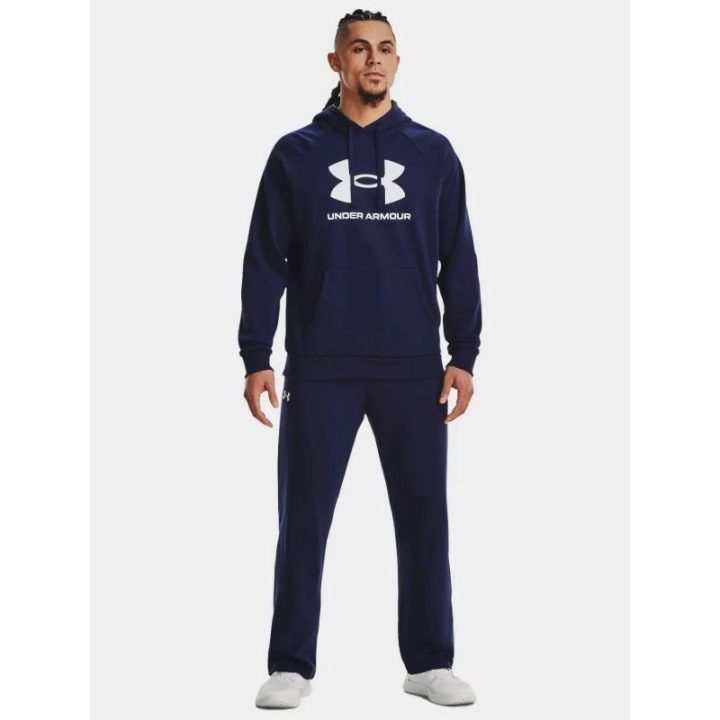 Vyriškas džemperis su gobtuvu Under Armour Rival Fleece Logo HD, tamsiai mėlynas