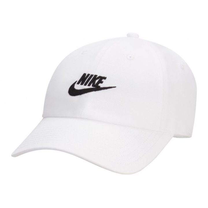 Medvilninė kepurė su snapeliu Nike Club, balta