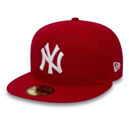 Vyriška kepurė su tiesiu snapeliu New Era New York Yankees, raudona