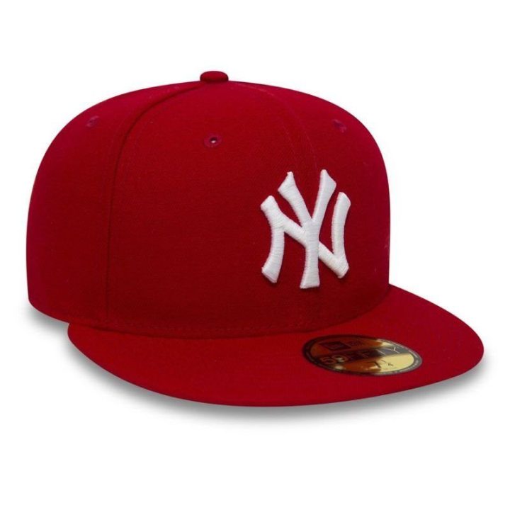 Vyriška kepurė su tiesiu snapeliu New Era New York Yankees, raudona