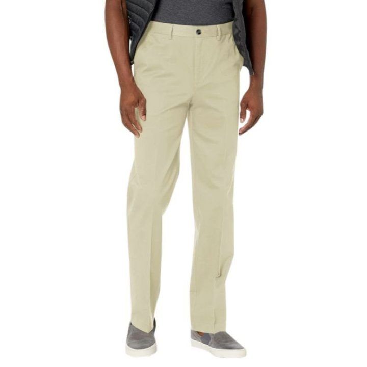 Vyriškos medvilninės kelnės Calvin Klein, smėlio