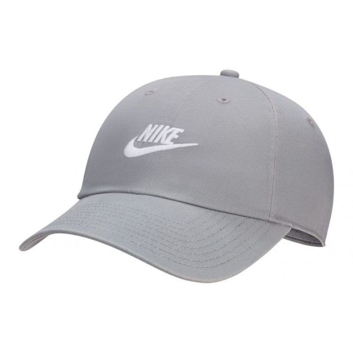 Medvilninė kepurė su snapeliu Nike Club, pilka