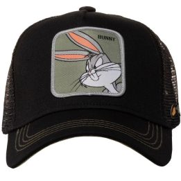 Uniseks kepurė su snapeliu ir Bunny motyvu Capslab Looney Tunes, juoda