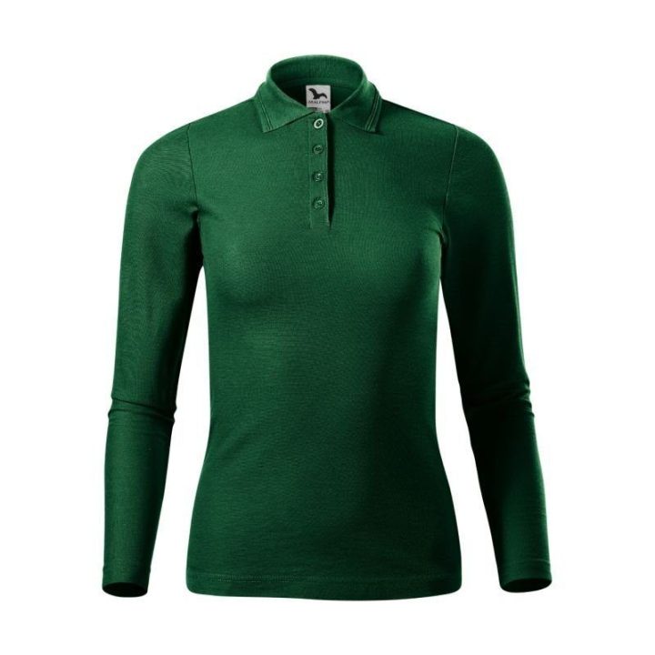Moteriški polo marškinėliai Malfini Pique Polo LS, žali
