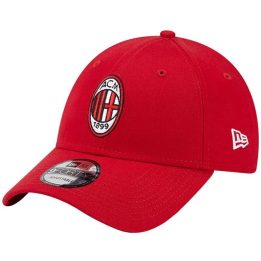 Medvilninė kepurė New Era Core 9FORTY AC Milan, raudona