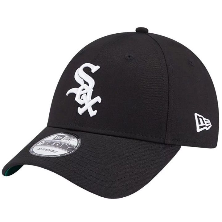 Medvilninė kepurė su Chicago White Sox logotipu New Era 9FORTY, juoda