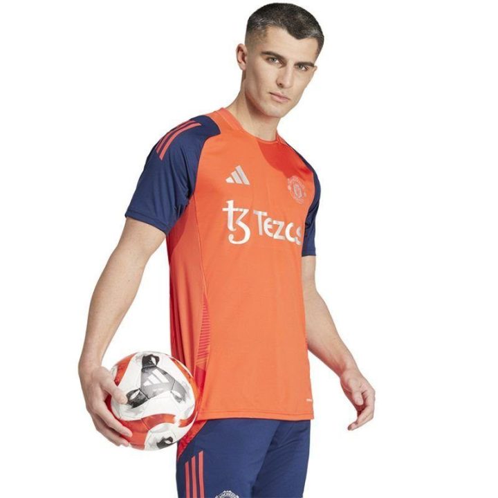 Vyriški treniruočių marškinėliai adidas Manchester United, oranžiniai