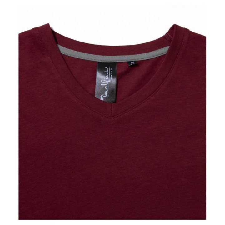 Vyriški medvilniniai marškinėliai Malfini Action V-neck, bordo