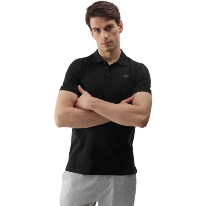 Vyriški medvilniniai polo marškinėliai 4F M129, juodi