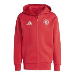 Vyriškas džemperis adidas Manchester United Anthem su gobtuvu, raudonas
