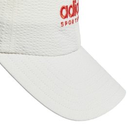 Medvilninė kepurė su snapeliu adidas Seersucker Dad, balta
