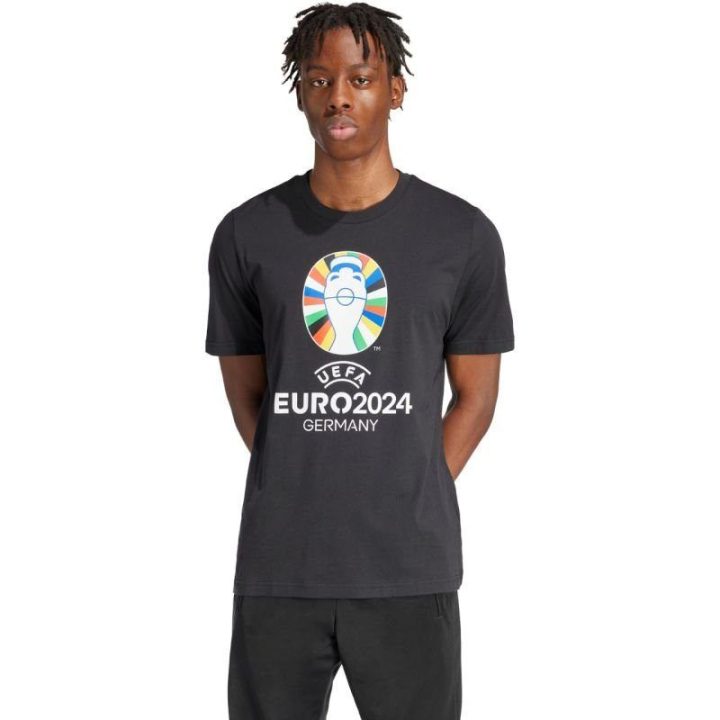 Vyriški medvilniniai marškinėliai adidas Euro24, juodi