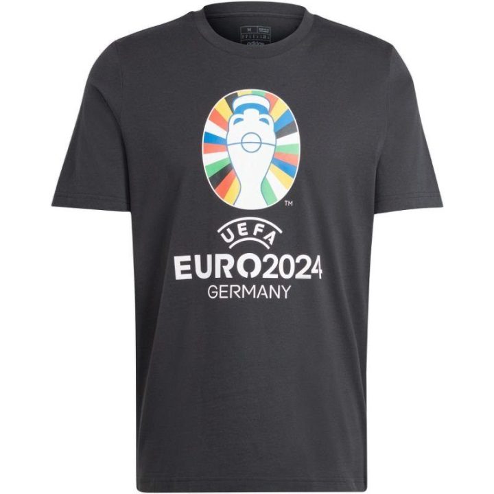 Vyriški medvilniniai marškinėliai adidas Euro24, juodi