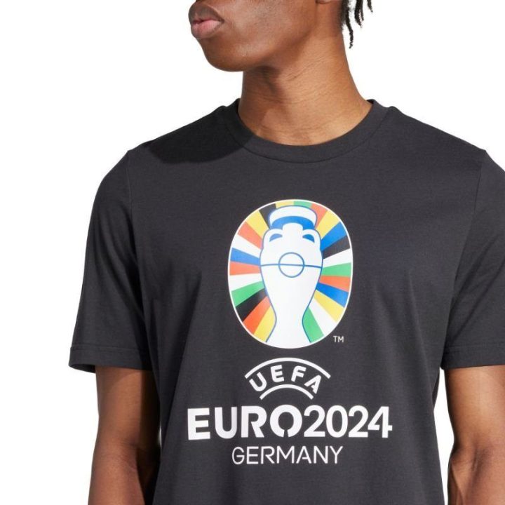 Vyriški medvilniniai marškinėliai adidas Euro24, juodi