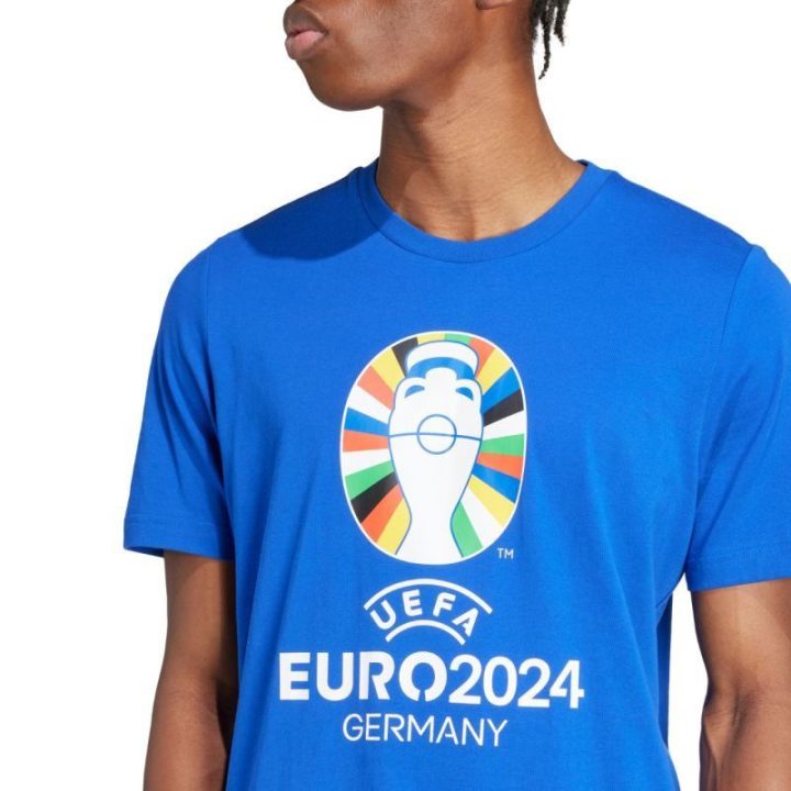 Vyriški medvilniniai marškinėliai adidas Euro24, mėlyni