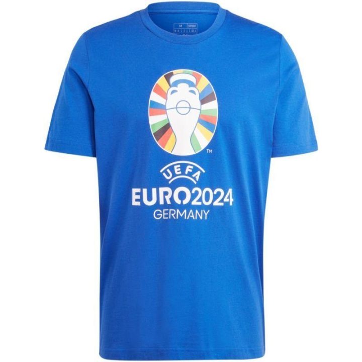 Vyriški medvilniniai marškinėliai adidas Euro24, mėlyni