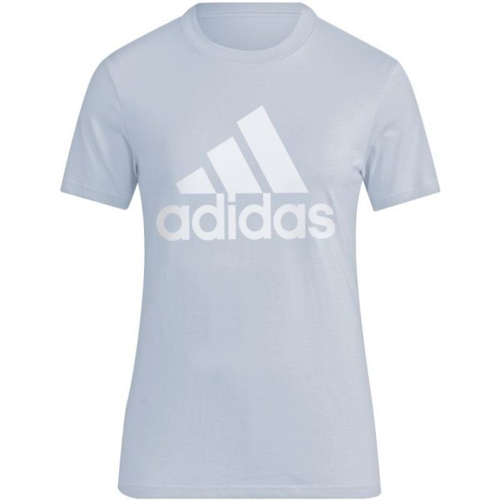 Moteriški medvilniniai marškinėliai adidas Essentials, šviesiai mėlyni