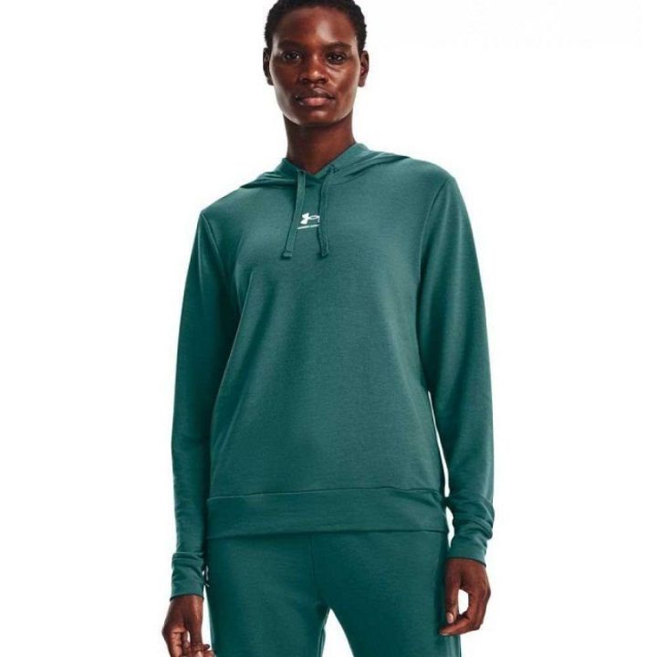 Moteriškas džemperis su gobtuvu Under Armour Rival Terry, mėlynas