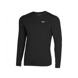 Vyriški prigludusio kirpimo marškinėliai Mizuno Impulse Core LS, juodi