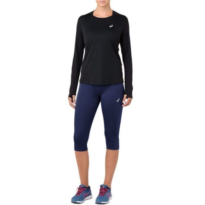 Moteriškos 3/4 ilgio tamprės ASICS Silver, tamsiai mėlynos