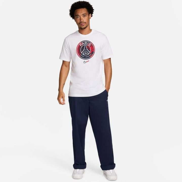Vyriški marškinėliai iš kvėpuojančio audinio Nike PSG Crest, balti