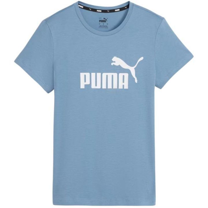 Moteriški medvilniniai marškinėliai Puma ESS Logo, mėlyni