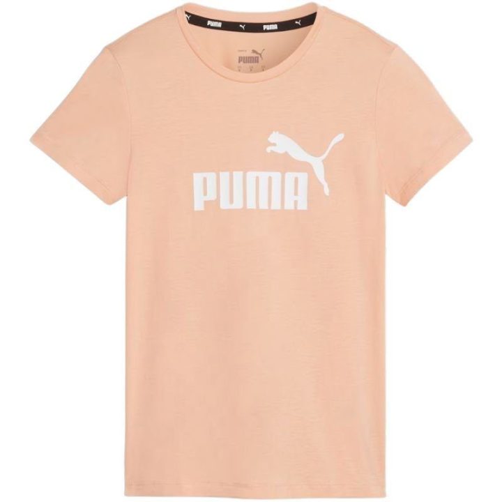 Moteriški medvilniniai marškinėliai Puma ESS Logo, oranžiniai