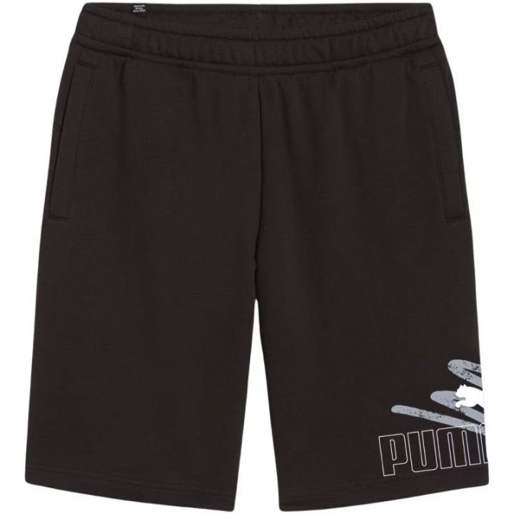 Vyriški šortai su grafiniu raštu Puma ESS+ Logo Lab, juodi