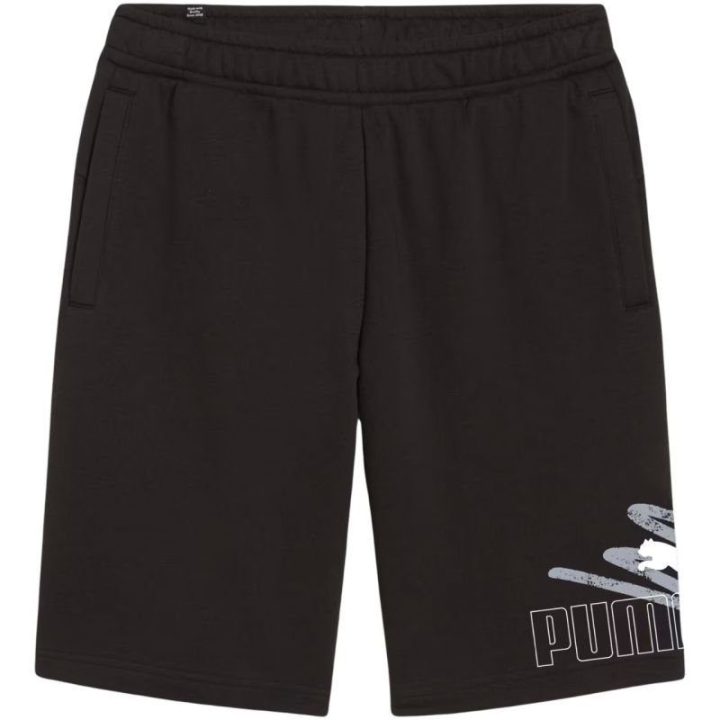 Vyriški šortai su grafiniu raštu Puma ESS+ Logo Lab, juodi