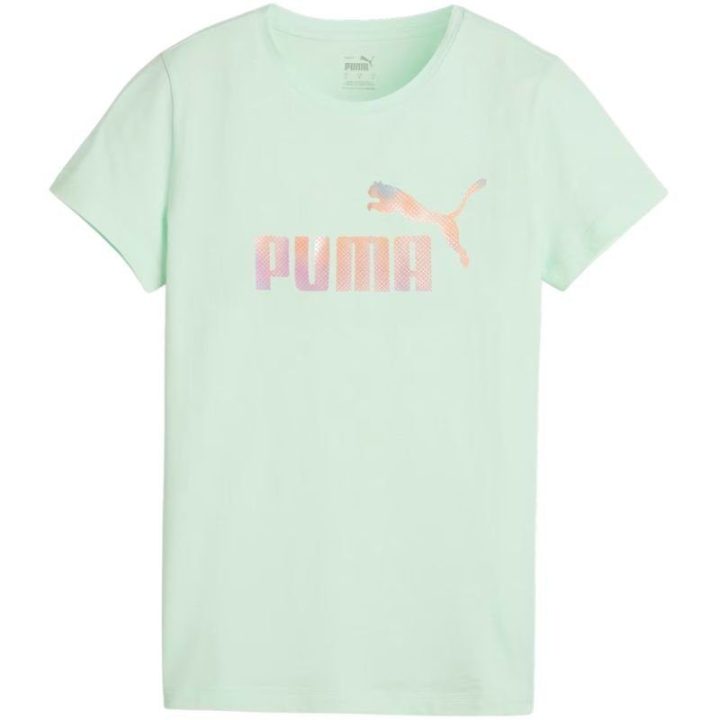 Moteriški medvilniniai marškinėliai Puma ESS+ Summer Daze, žali