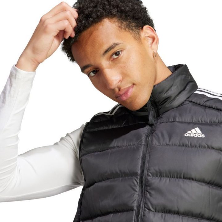 Vyriška pūkinė liemenė adidas Essentials 3-Stripes Light Down, juoda