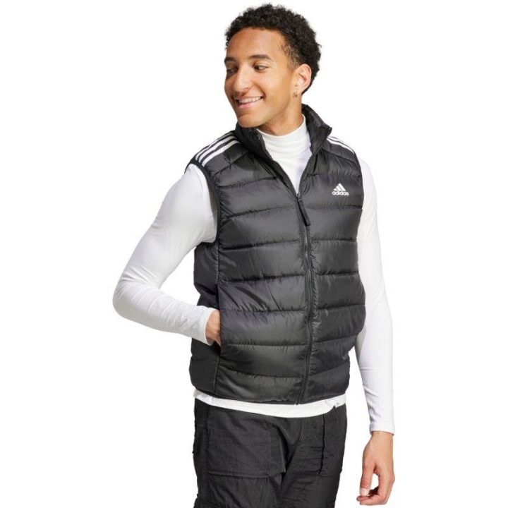 Vyriška pūkinė liemenė adidas Essentials 3-Stripes Light Down, juoda