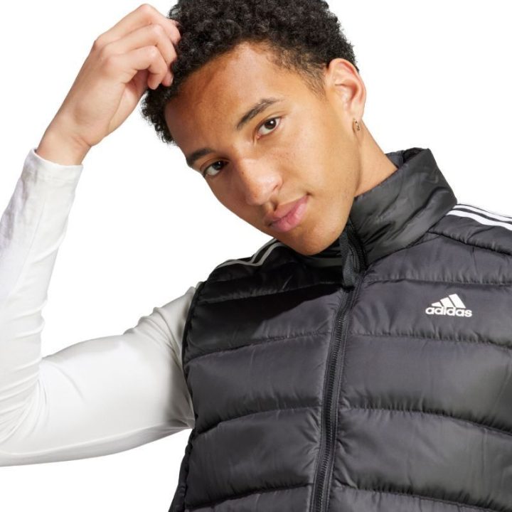 Vyriška pūkinė liemenė adidas Essentials 3-Stripes Light Down, juoda