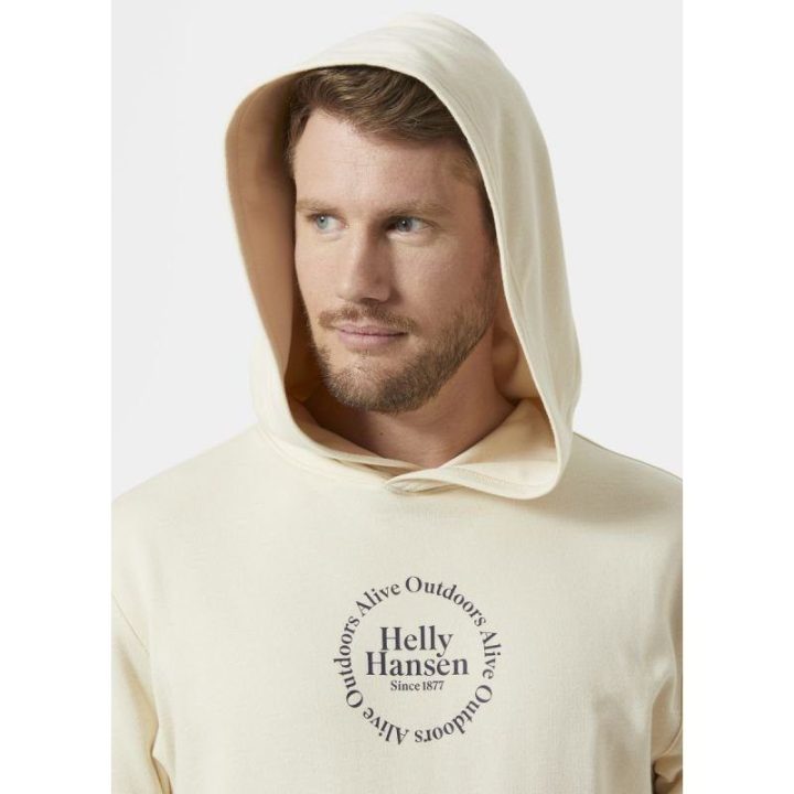 Vyriškas džemperis su gobtuvu Helly Hansen Core Graphic, smėlio