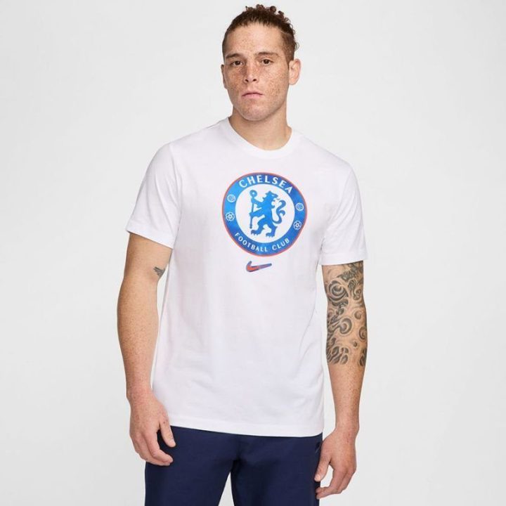 Vyriški marškinėliai Nike Chelsea FC Crest Tee, balti