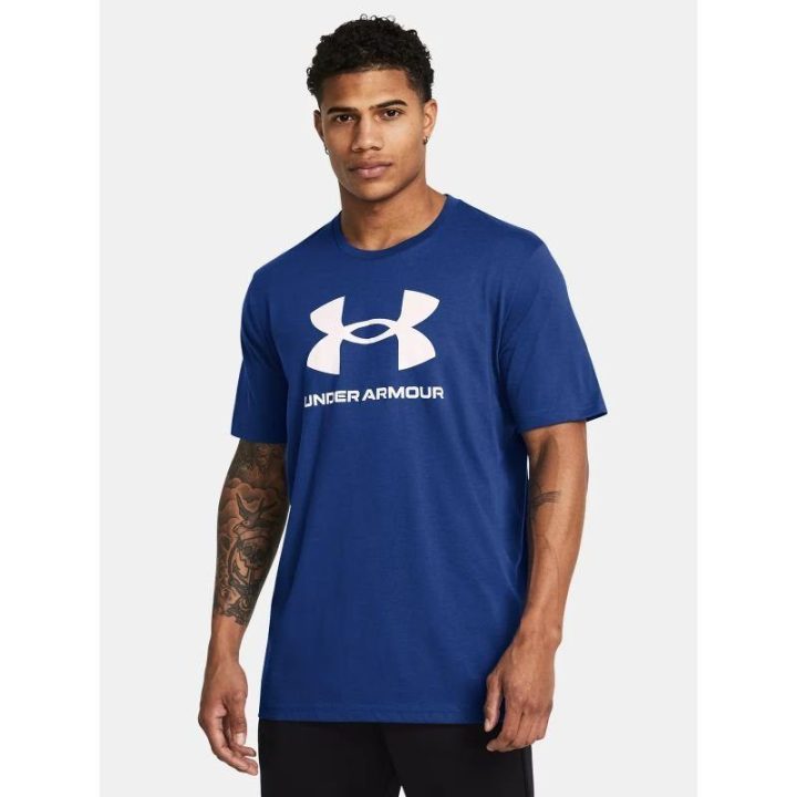 Vyriški sportiniai medvilniniai marškinėliai Under Armour, mėlyni