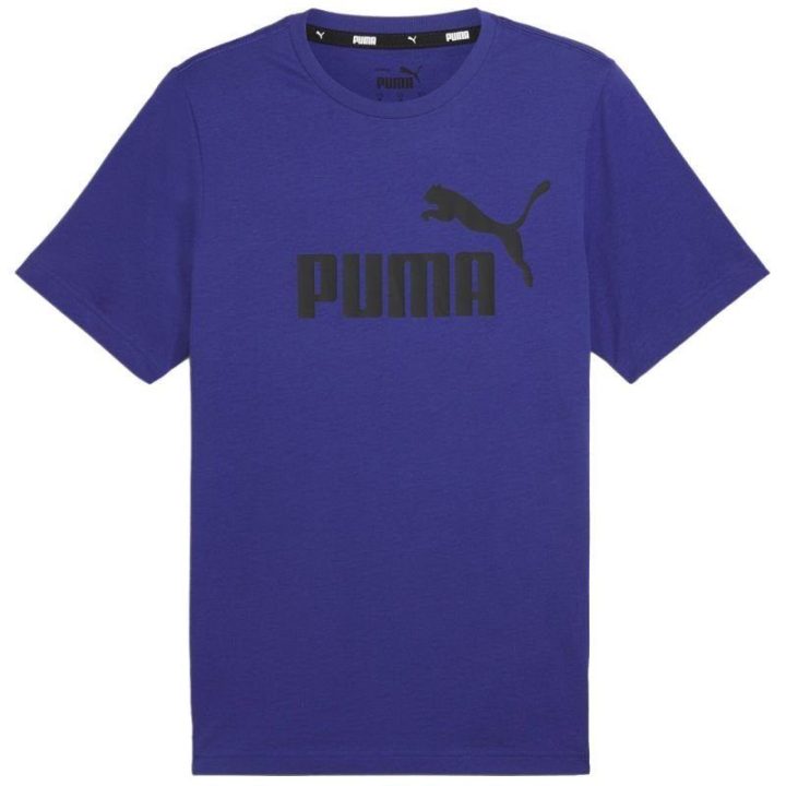 Vyriški medvilniniai marškinėliai Puma Essential Logo, violetiniai
