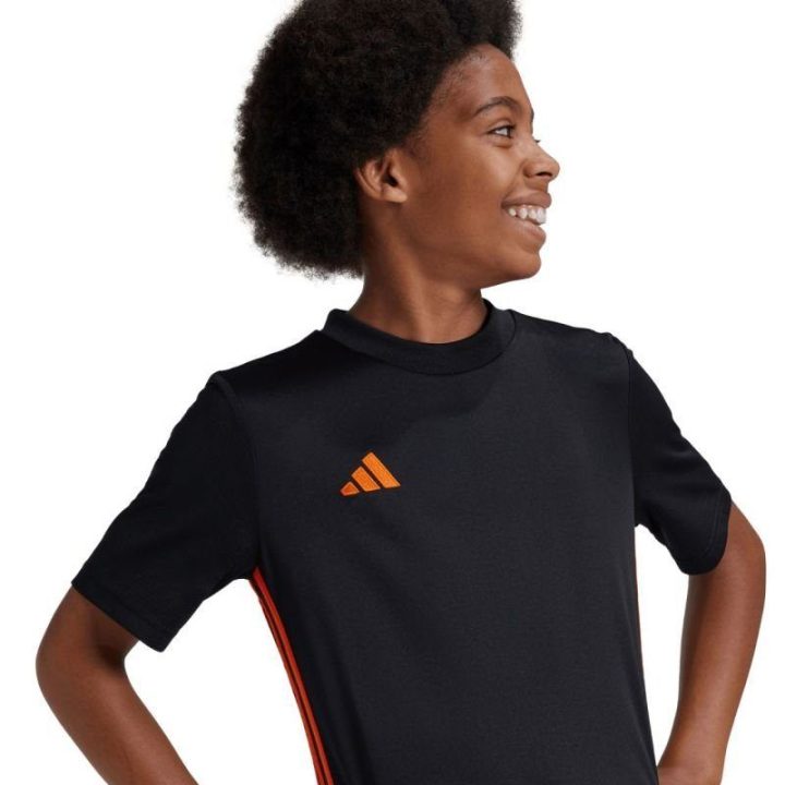 Vaikiški rungtynių marškinėliai adidas Tabela 23, juodi ir oranžiniai