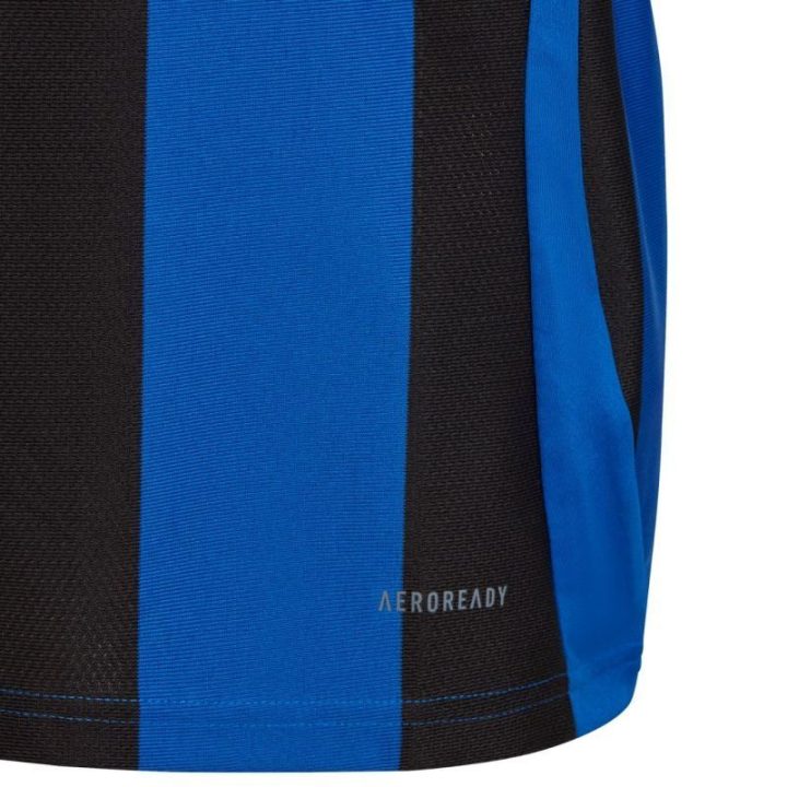 Vaikiški futbolo marškinėliai adidas Striped 24, mėlyni ir juodi
