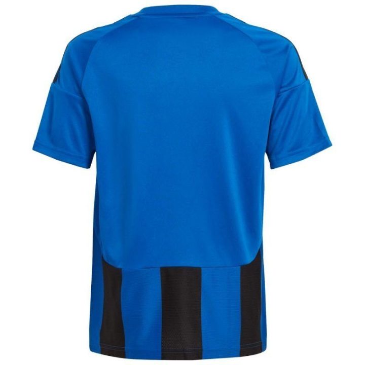 Vaikiški futbolo marškinėliai adidas Striped 24, mėlyni ir juodi