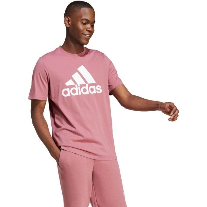 Vyriški marškinėliai su dideliu logotipu adidas Essentials, pilki