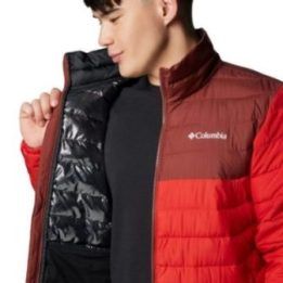 Vyriška striukė su pūkų užpildu Columbia Powder Lite II, raudona
