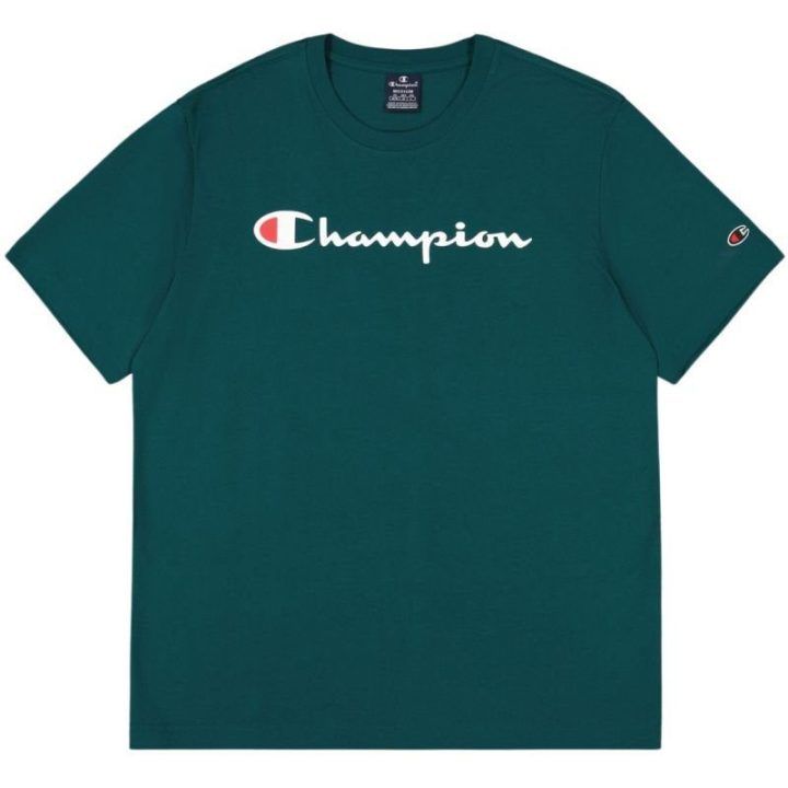 Vyriški marškinėliai su dideliu logotipu Champion SS Tee, žali